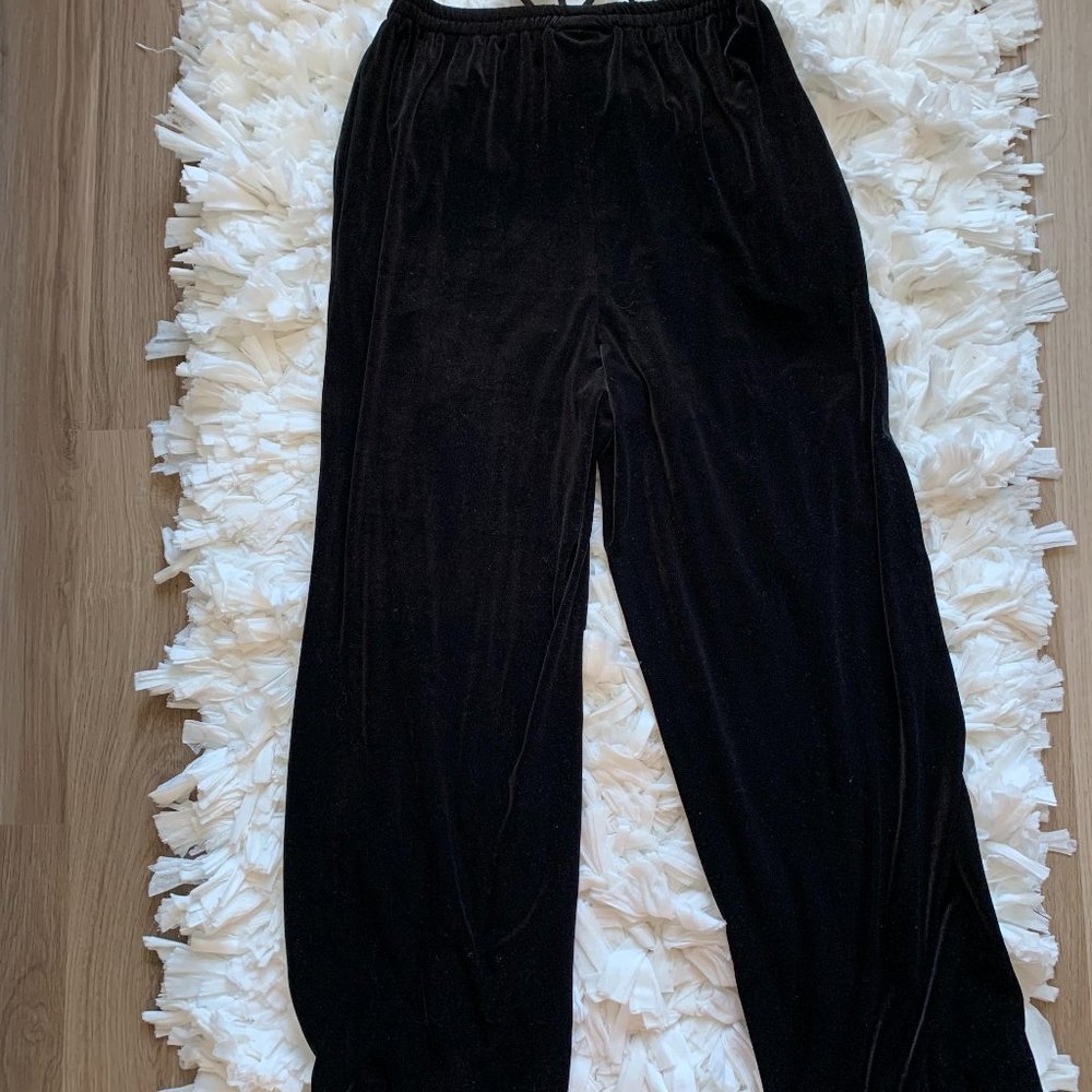 Linda Allard Ellen Tracy Velvet Pants Black Size 12 - Picture 2 of 7